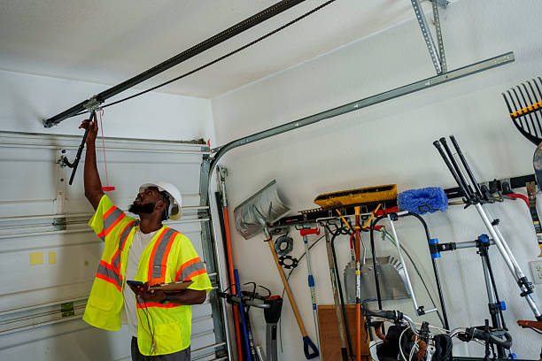 Professional Garage Door Panel Replacement technician working in Stanford, CA